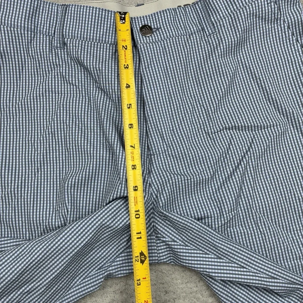 Adidas Ultimate365 Golf Shorts Men's 32 Blue Gray Gingham Woven Tech NEW